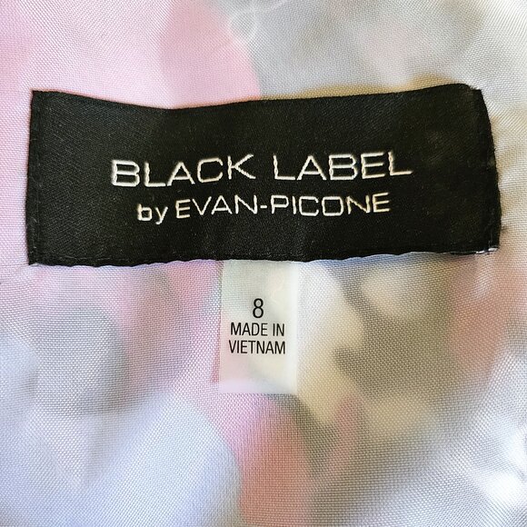 BLACK LABEL By EVAN PICONE Sleeveless Knee-Length Floral Watercolor Dress Size 8 - Picture 7 of 10